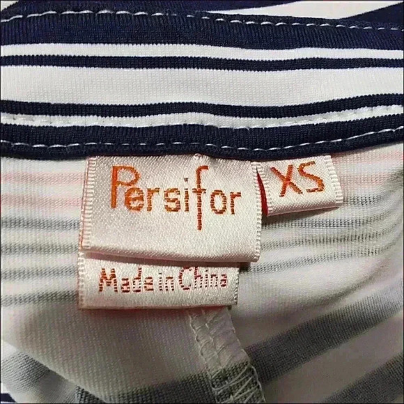 Persifor Tuckernuck Shift Multicolor XS Elbow Sleeve Striped knee-Length Pockets - Picture 3 of 3